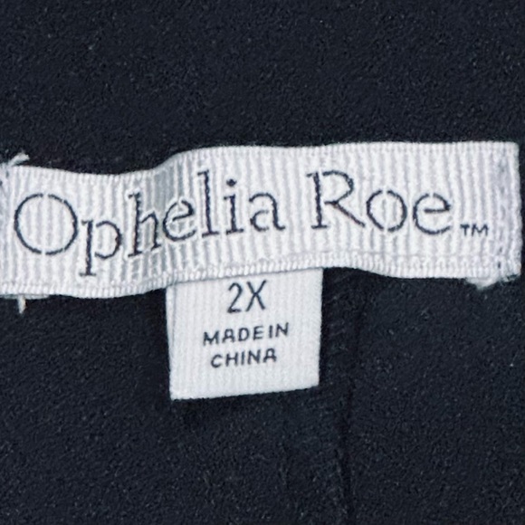 ππ€ OPHELIA ROEβ Black Paper Bag Pants | Womenβs Plus Size 1X | Relaxed Ankle - Picture 3 of 6